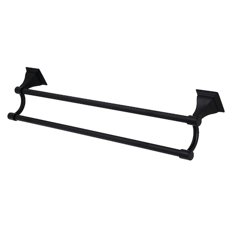 Kingston Brass BAH6123MB Monarch 24" Dual Towel Bar, Matte Black BAH6123MB